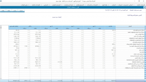 تقرير مستحقات العملاء